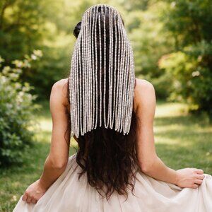 Ethereal Rhinestone Veil Head Chain